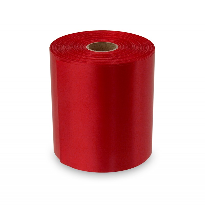 10 Mt Nastro Raso Rosso Stampa Pois Bianco Alto 1 Cm